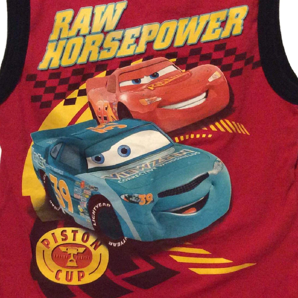 Camiseta sin mangas Disney Pixar CARS Raw Horsepower talla 7 copa pistón aligeramiento Foto 2 de 4