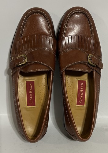 Cole Haan Monk Strap C03757 Size 8D Brown Leather Shoes With Buckle - Picture 10 of 13
