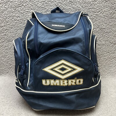 Umbro Retro Vintage 90s Backpack Rucksack Multi Pockets Blue