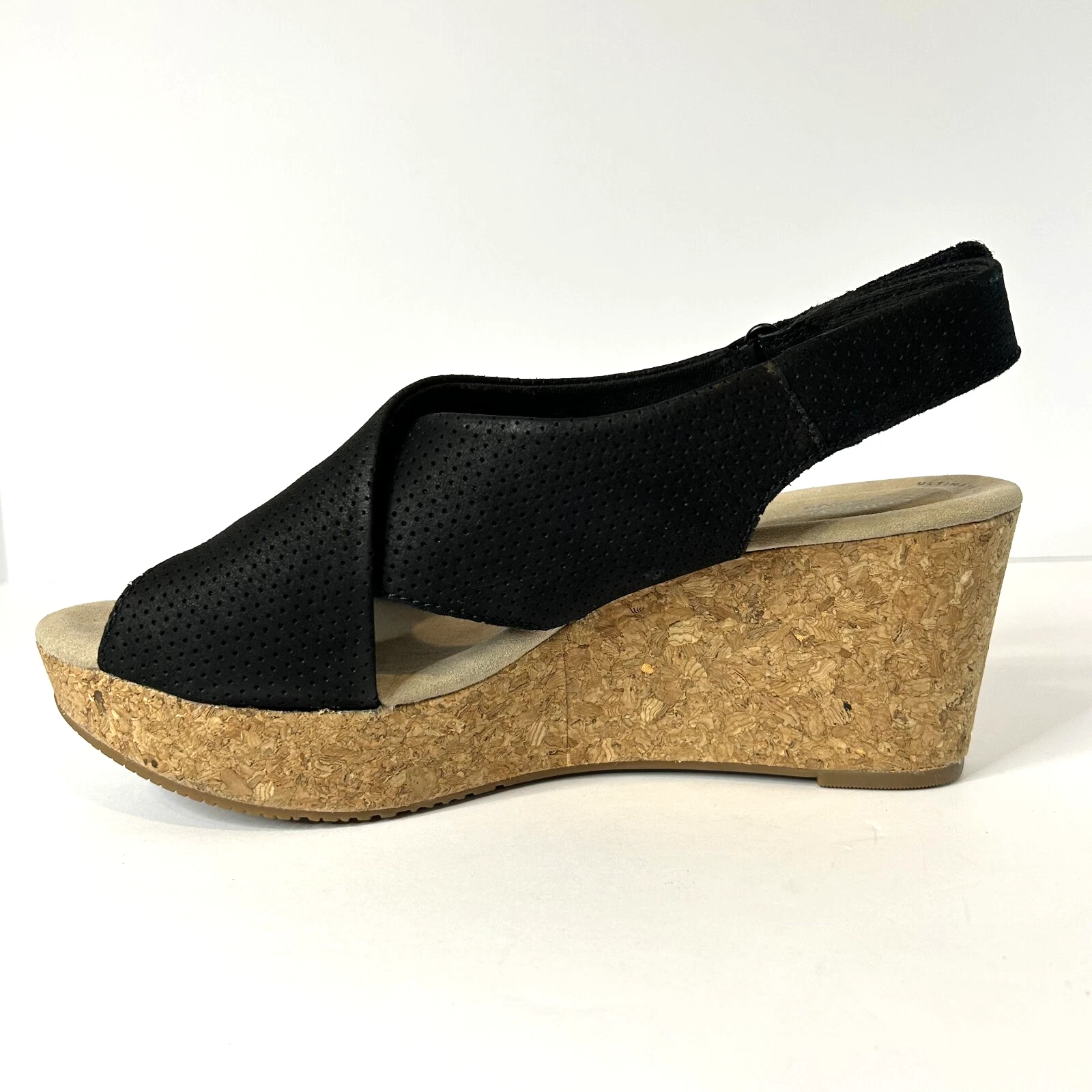 Sandali Clarks Ultimate Comfort Annadel Parker neri in pelle con cinturino taglia 10 W