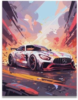 INSPIRATIONAL WALL ART CO. Mercedes AMG GT Poster Car Posters 11x14 Inches Unframed Wall Decor