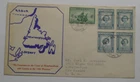 STAMPMART : CANADA NEWFOUNDLAND 10th PROVINCE MAP CACHET FDC 1949 USED TO NM USA