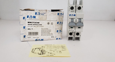 EATON WMZT2C40 (FAZ-C40-2-NA) CIRCUIT BREAKER, 2P, 40A, 240V, 10kA, TYPE C, NIB