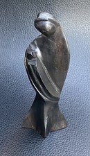 Alte geschnitzte schwarze Holzfigur Holz Figur Krippenfigur Madonna Maria Kind