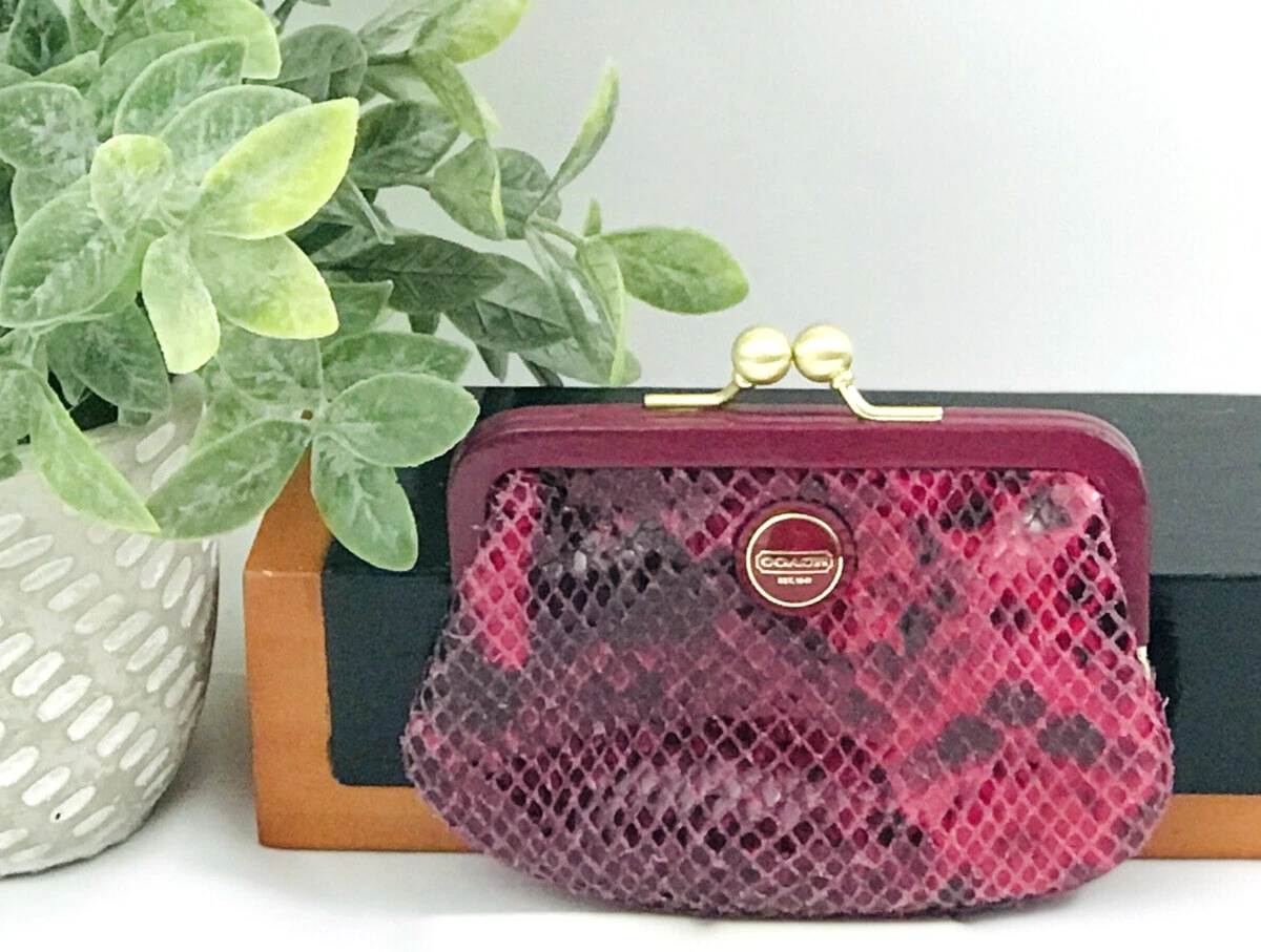 Pink coach hotsell coin purse