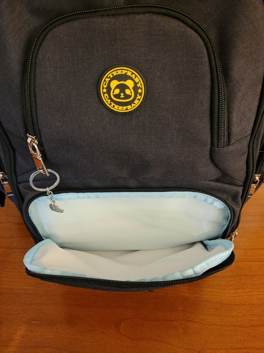 CATEEPBABY Black DIAPER BAG BACKPACK Lg. Insulated  display picture 1
