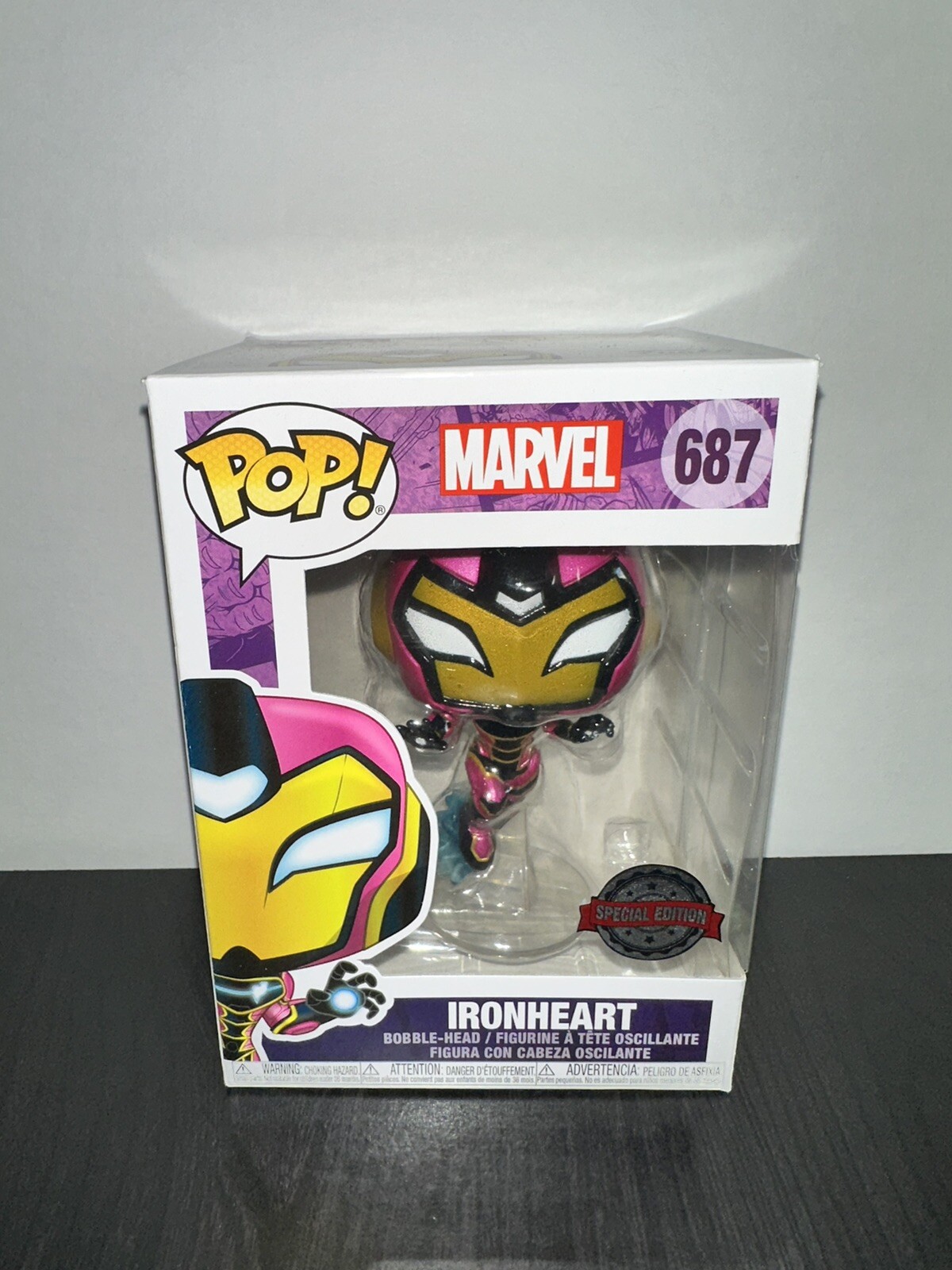 Funko Pop! Marvel Ironheart 687 Special Edition W/Pop Protector eBay