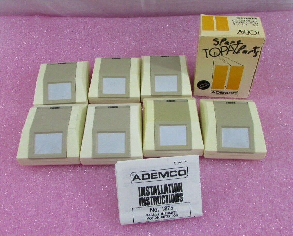 Lot of 7: Topaz Ademco 1875 Twin Element PIR Detector With Spare