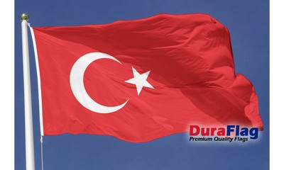 Truthahn Dura Flagge 5 x 3 Fuß - strapazierfähig robust mit Clips und Haken
