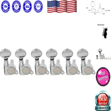 6 Inline Sealed Guitar Tuners for Strat & Tele - Kidney Button Chrome