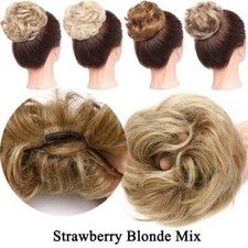 Natural Curly Messy Bun Hair Piece Scrunchie Updo Hair Extensions Real as Human△