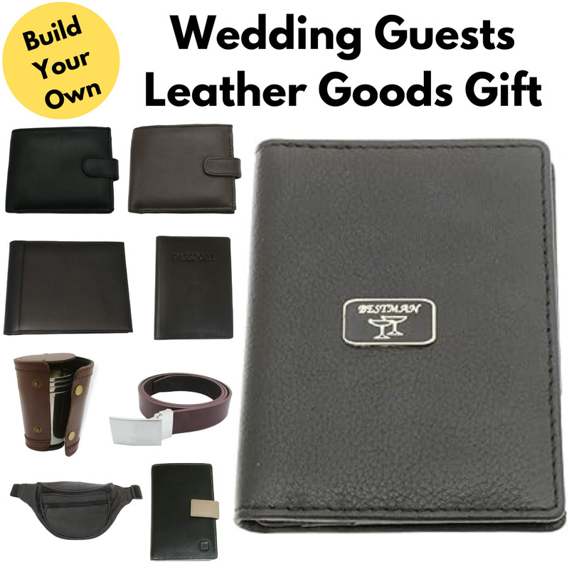 Carteras y accesorios de artículos de cuero para invitados de boda