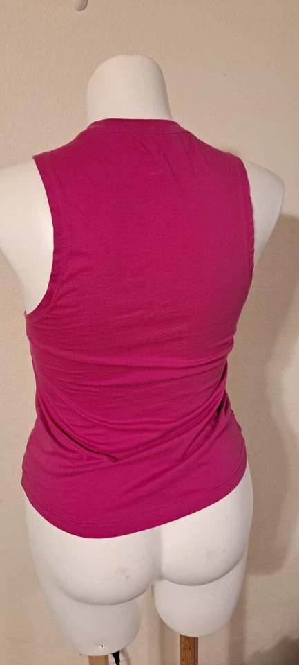 Camiseta sin mangas Nike para mujer rosa algodón Swoosh ropa deportiva músculo talla XS Foto 2 de 4