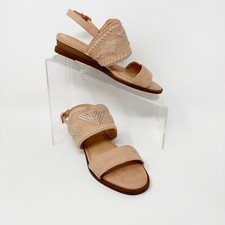 Vince Camuto Girls Tan Geometric Accent Buckle Sandal, Size 3