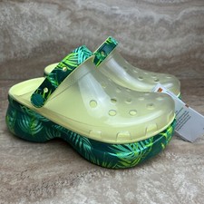Crocs Women's Classic Bae Platform Translucent Tropical Clogs