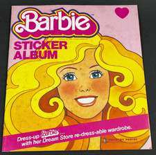 Vintage 1983 Unused Panini Barbie Sticker Album w/ 2 Sealed Sticker Packs