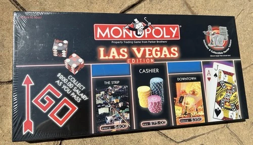 Vintage Monopoly Las Vegas Edition Board Game 2000 Hasbro Sealed NEW/MIB