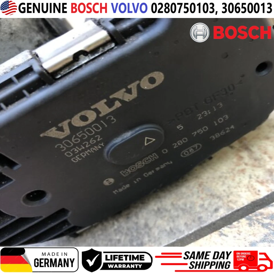 Cuerpo de acelerador Bosch genuino para Volvo S60 S80 V70 XC70 XC90 2002-2013, 30650013 Foto 3 de 4