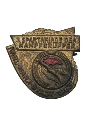 Abzeichen 3. Spartakiade der Kampfgruppen der DDR Karl-Marx Stadt Badge A310 - Bild 1 von 2