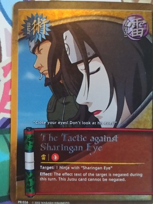 Naruto CCG The Tactic Against Sharingan Eye PR 026 Holo Promo Lightly Played