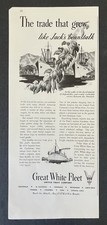 1943 Great White Fleet United Fruit Company Ships Port B&W Vintage Print Ad