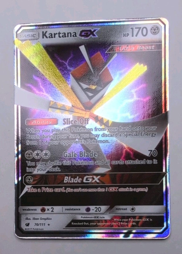 Pokémon TCG Kartana GX 70/111 Holo Sm-Crimson Invasion 2017 NM Condition