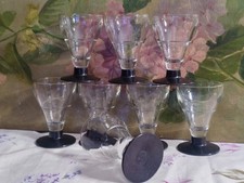 8 ANCIENS VERRES BISTROT PIED PLASTIQUE DÉVISSABLE FRANCKHAUSER LYON BTÉ SGDG