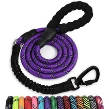 Rope Dog Leash 6 FT Heavy Duty Leashes with Swivel Lockable Hook Reflective T...