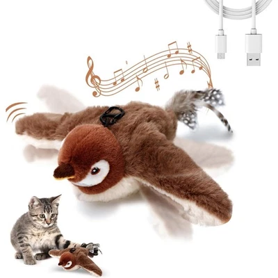USB Interactive Flying Bird Cat Toys Electronic Pet Simulation Sparrow Toy