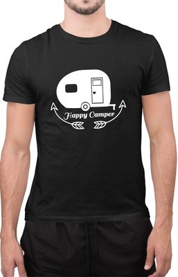 Lustiges Happy Camper Wochenende Camping Abenteuer Neuheit T-Shirt