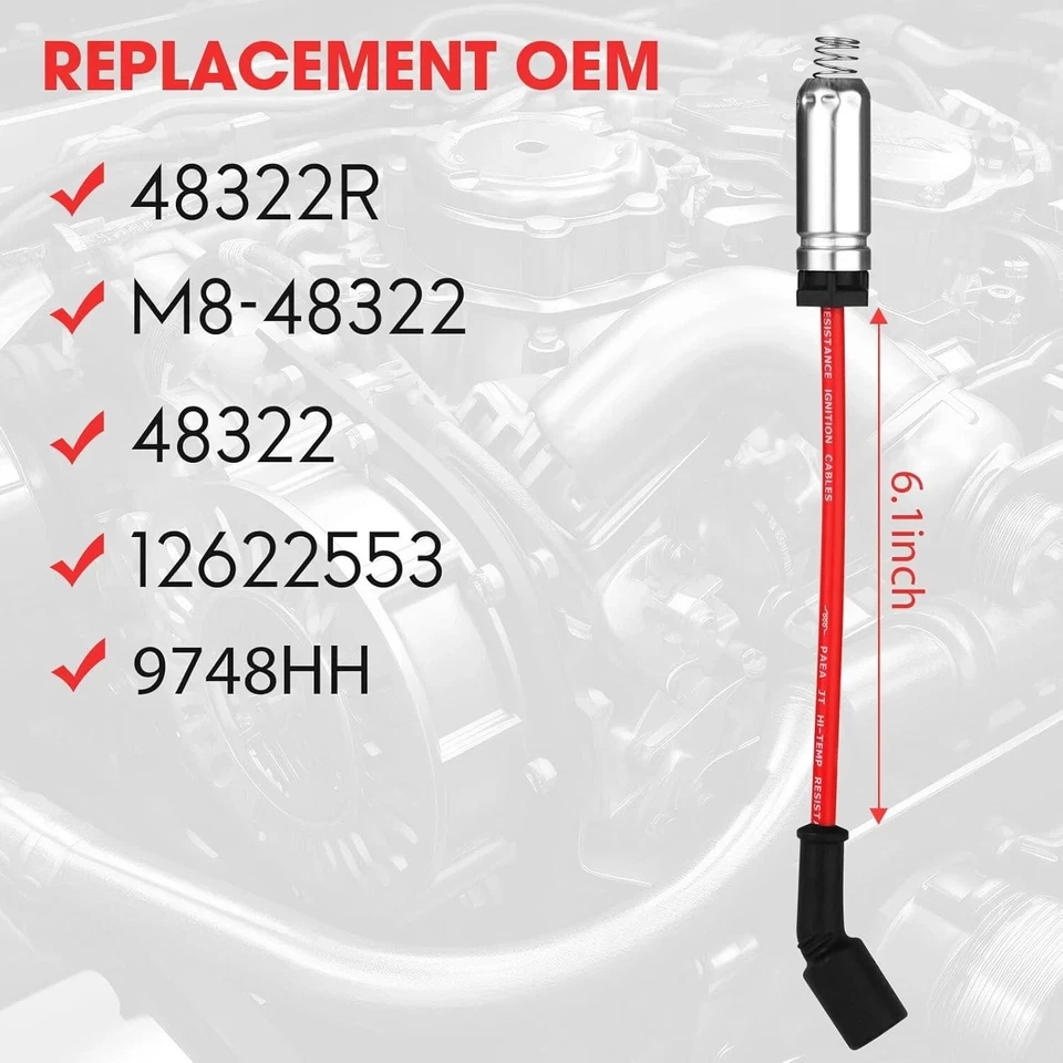 8 Cables De Bujias Alto Rendimiento Para Escalade Chevrolet Silverado Gmc Sierra - Image 2 of 4