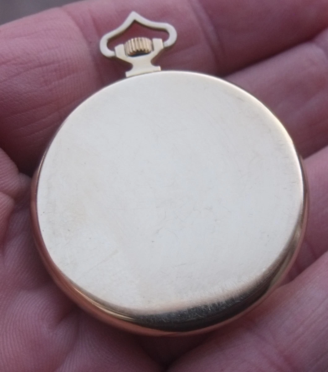 RELOJ BOLSILLO SEGUNDO CENTRAL SEKONDA 21 JOYAS CHAPADO EN ORO USADO, FUNCIONANDO.