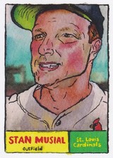STAN MUSIAL /99 TOPPS SHOEBOX TREASURES BY ANDY FRIEDMAN STAMP CARDINALS #1 2025