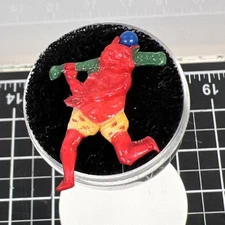 VTG 1940s Red Devil Demon Club Baseball Bat Cracker Jack Celluloid Prize Charm