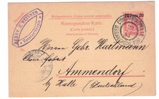1905 Austria Offices in Constantinople Postal Card to Ammendorf