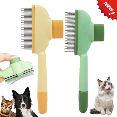 LC-PARTS Fellblitz Bürste Pfotenmond Katzenbürste mit Auslöseknopf Selbstreinigender 1-4x