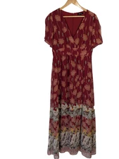 Madewell Tulip Sleeve Maxi Dress in Tall Sunflowers Fall Dress Boho Size 8 