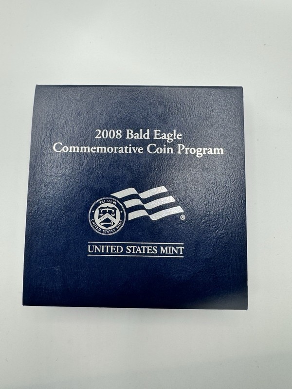 2008 P Bald Eagle Commemorative 90% Proof Silver Dollar With Box/COA