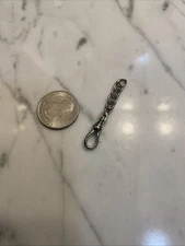 Vintage Silver Plated Watch Fob Chain Swivel Clasp 