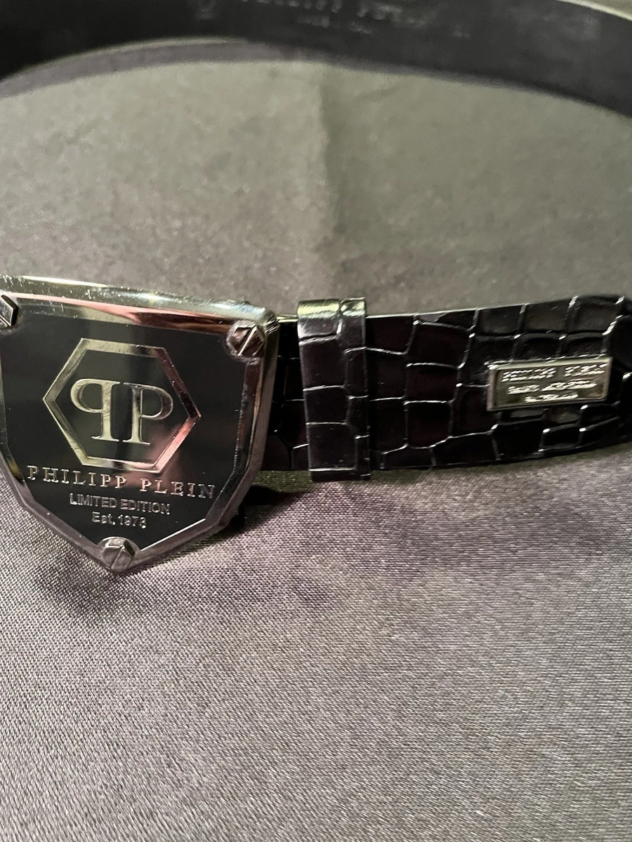 Philipp Plein Black Leather Belts for Men for sale | eBay