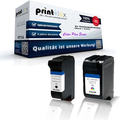 2x Austausch Tintenpatronen für HP DeskJet 895 CXI 45XL 23XL  - Color Plus Serie