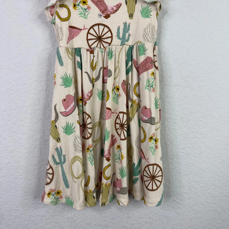 Vestido Play by Little Sleepies 3T Bambú Western Vaquera Botas Cactus Caprichoso Foto 4 de 4