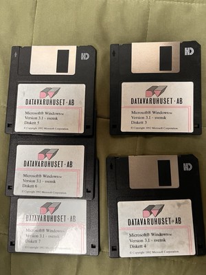 Microsoft Windows 3.1 svensk 1992   Disketten 3 7 (unvollständig, rar)