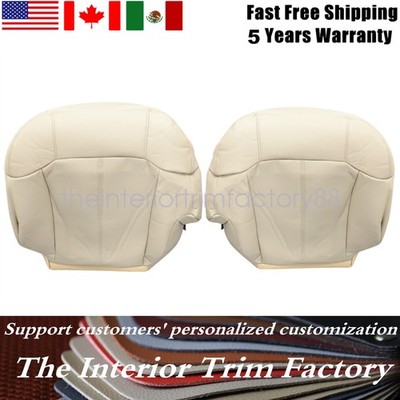 Fits 2002 Cadillac Escalade Driver & Passenger Leather Bottom Seat Cover Tan 152