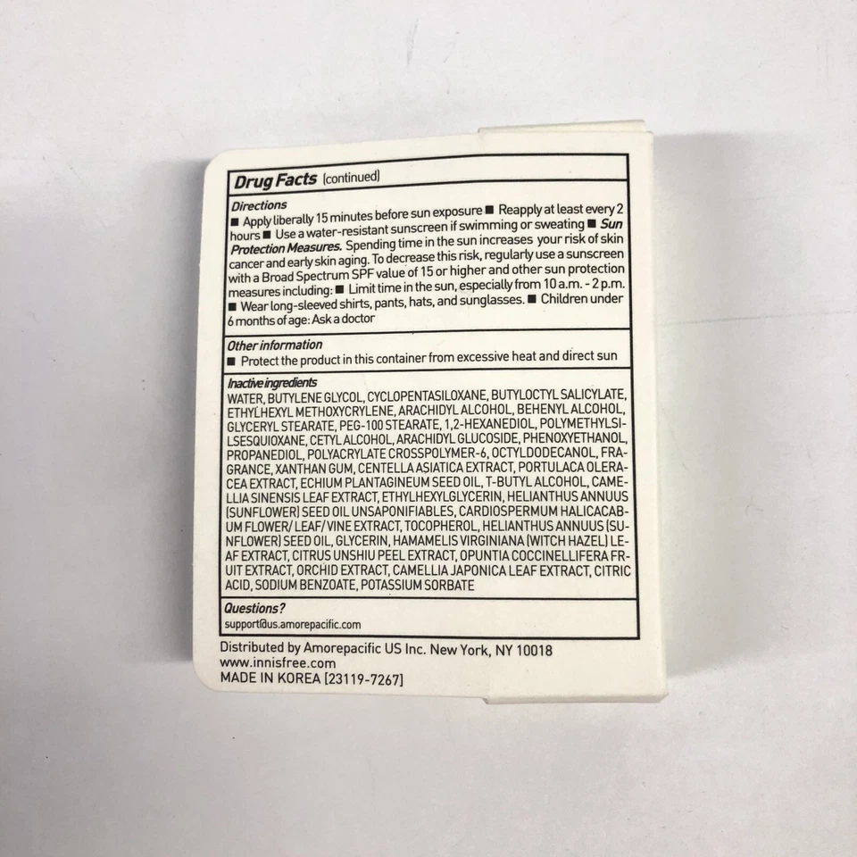 Innisfree • Protector solar diario de defensa UV amplio espectro FPS 36 • 0,33 fl oz Foto 2 de 2