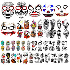 Yazhiji 42 Sheets Halloween Temporary Tattoo Set for Family and Kids