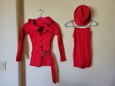 Weissman Dance Red Jacket/Body Suit/Hat for Jazz/Hip hop/Tap Medium Child MC
