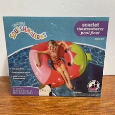 BigMouth X Squishmallows Scarlet Strawberry Pool Float Inflatable Durable Water