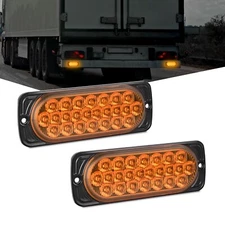 Nilight 5.5 Inch Aluminum Housing Tail Light 2 PCS 24 LED Amber