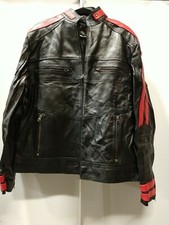 Real Leather Men's Biker Jacket Size Large